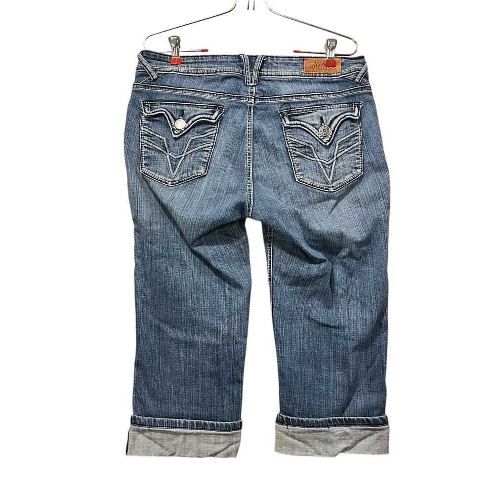 Miss Vigoss Capri Jeans Women’s Size 10 Cuffed  Denim Y2K Inspired Decorative